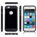 Wholesale iPhone 5S 5 Slim Fit Armor Hybrid Case (Black)